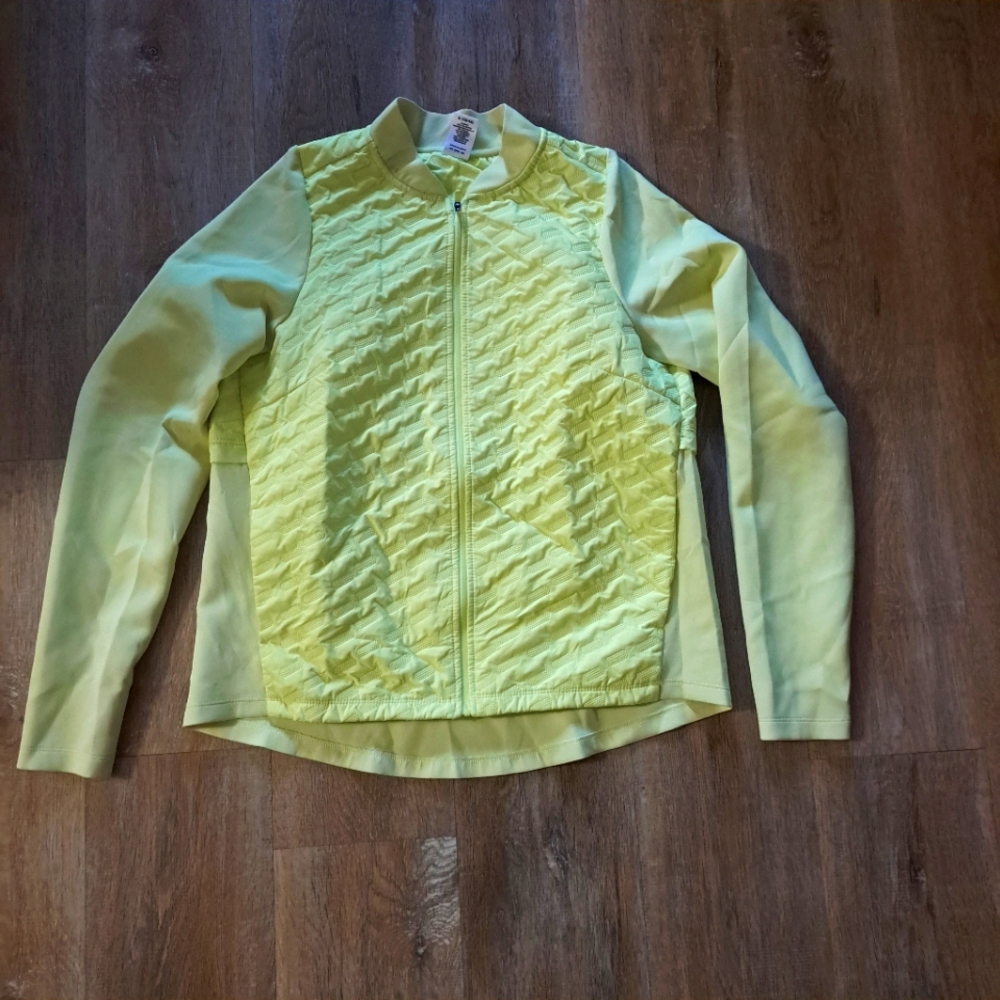 AVIA Athletic Green Quilted Running Track Jacket Activewear Women Large NWOT